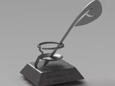 Trophy metal with pen Free 3D model