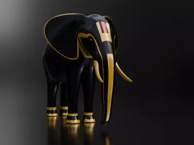 Elephant Architectural Decoration Low-poly 3D model