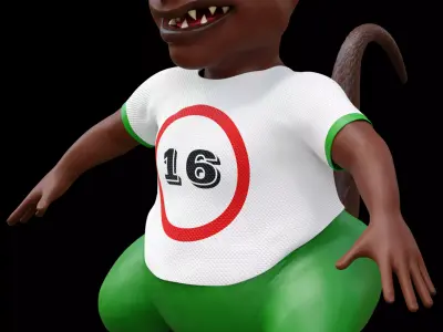 gummit mouse pants and shirt 3D model