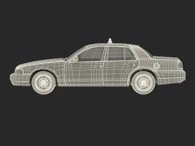 Generic Yellow Taxi Rigged 3D model