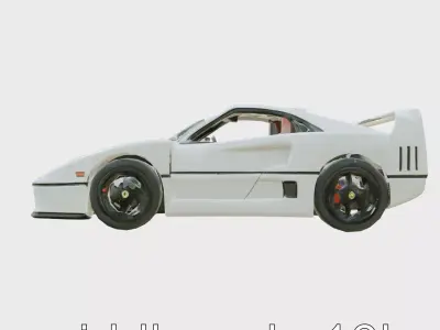 Ferrari F40 Twin Turbo Carbon Fiber Model Low-poly 3D model