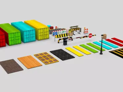 Car parking assets Low-poly 3D model