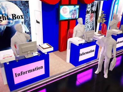 Complete 3D model of medical supplies exhibition booth 3D model