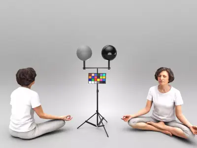 Woman in lotus position meditating 440 Low-poly 3D model