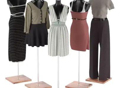 Mannequin Set Vol 021 Low-poly 3D model