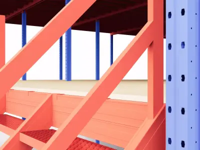 Warehouse Racking scaled 3D model