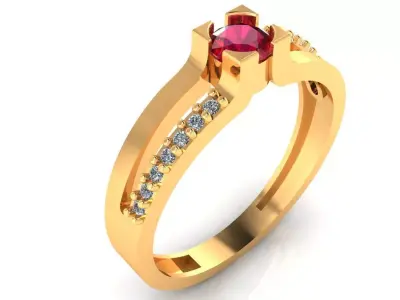 Women Ring 65 unique style diamond cut engagement women ring 3D print model