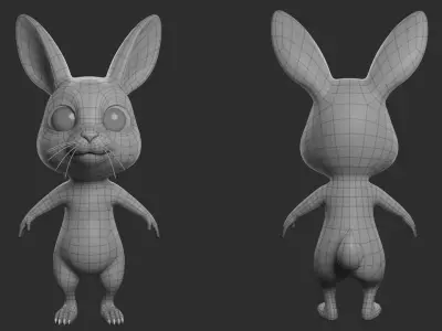 Rabbit II Bunny Cartoon Low-poly 3D model