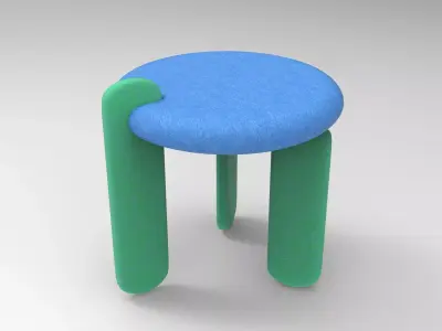 Lashu Stool Low-poly 3D model