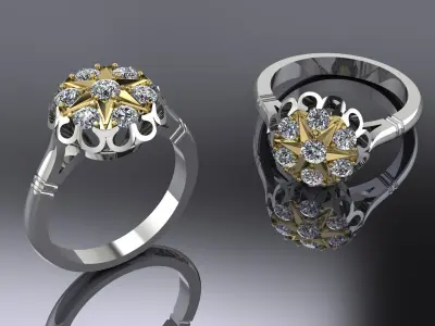 Jewelry Ring Gold 3D print model 37