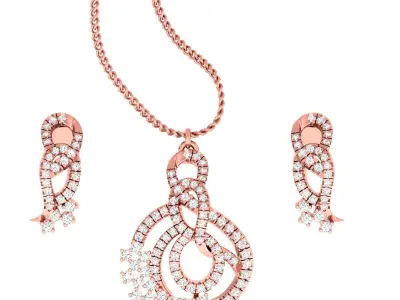 Pendant Earrings combo - 1170 3D print model
