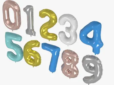 Numbers Balloon 3D model
