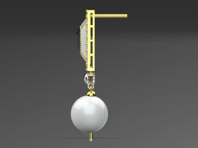 luxury pearl earring pe0025 3D print model