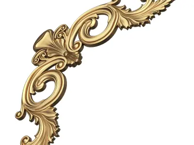 Corner Carved Plaster Molding Decoration 022 Low-poly 3D model