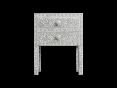 Pearl Bed Side Table Low-poly 3D model