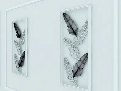 Decorative Metal stainless plants with gold   M 17 3D model