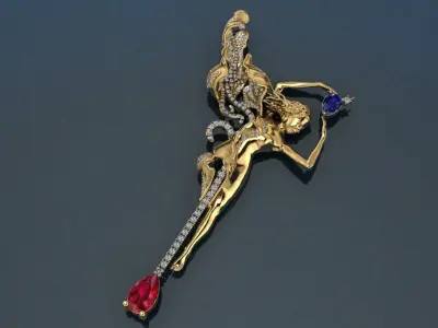 Angelic Figurine necklace - tennis 3D print model