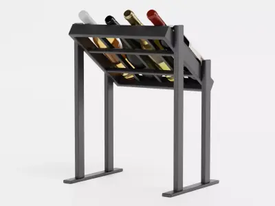 -Wines on Rack V4- Low-poly 3D model