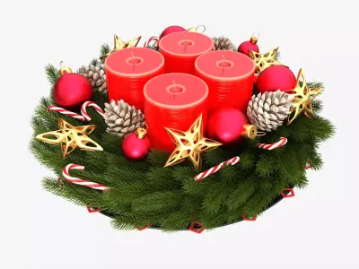 Wreath Christmas 02 3D model