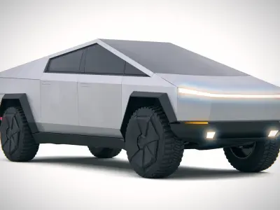 Cybertruck PBR futuristic electric vehicle Low-poly 3D model