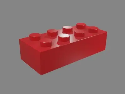 Plastic Brick Low-poly 3D model