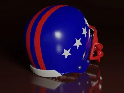 Protective American Football Helmet Low-poly 3D model