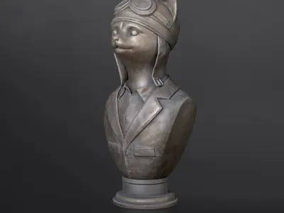 Cat Pilot Bust Satanas 3D model