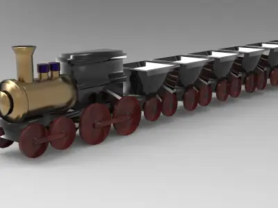Train toy Low-poly 3D model by futuremp623dn