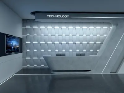 Exhibition Hall and Holographic Table 3D model