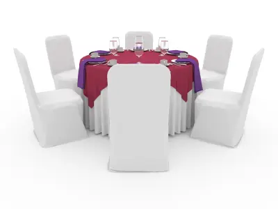 Banquet Table and Chair 26 3D model