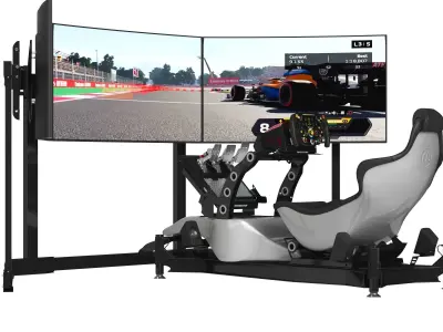 RSeat Formula V2 Racing Simulator Cockpit Triple Display 3D model