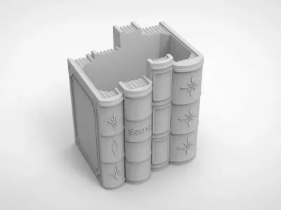 upright book pattern vase 3D print model