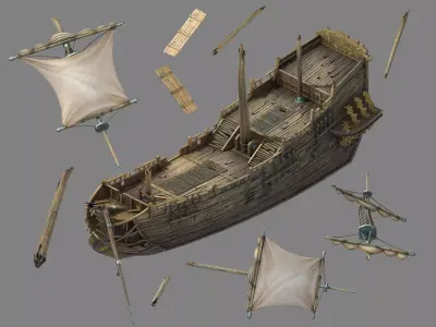 Game Kazlog shallow bay - Wreck 01 3D model