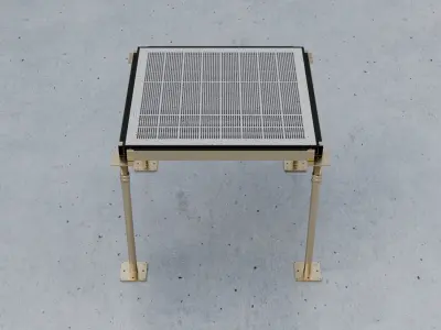 3D Raised Perforated Panel with pedestal and stringer Model 3D model