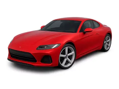 Realistic Red Sports Car 3D Model  Game Ready and PBR Textured 3D model