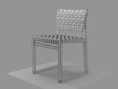 Chair BM 3361 linenwebbing v-02 Low-poly 3D model