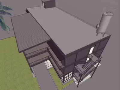 Office building steel structure 3D model
