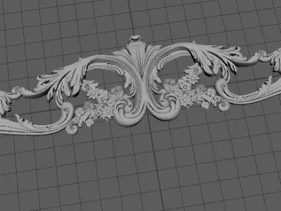 Central decor ornament for furniture 3D model 1012