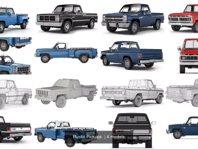 Rustic Pickups  3D Model Pack