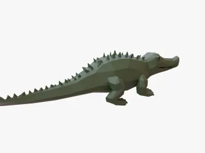 Crocodile low poly Low-poly 3D model