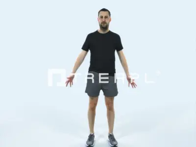 Portrait 09C Animated Rigged Sports Man Low-poly 3D model