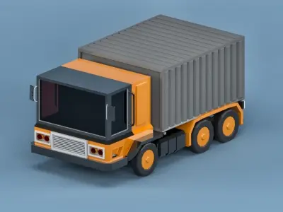 Truck container Low-poly 3D model