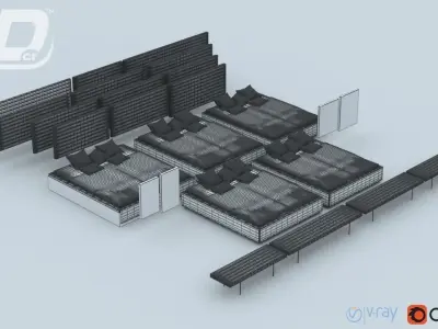 Blossom Bed Set 3D model