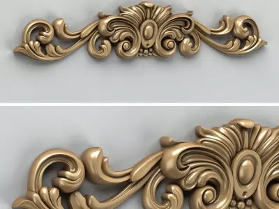 Carved decor horizontal 010 3D model