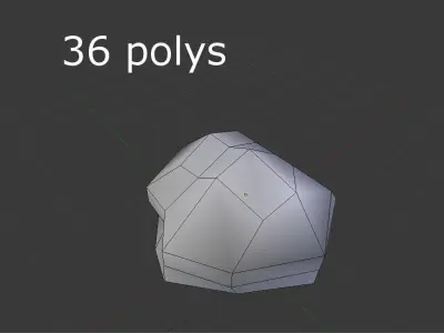 low poly rock Low-poly 3D model