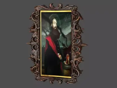 French Old Photo Frame 02 Low-Poly 3D Model Low-poly 3D model