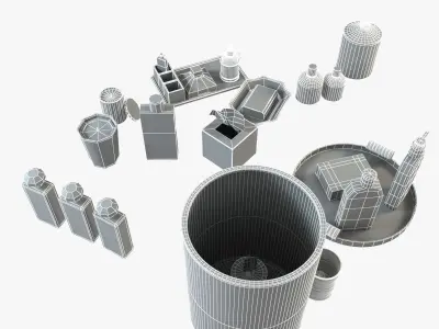 Bathroom Decorative Set 3D model