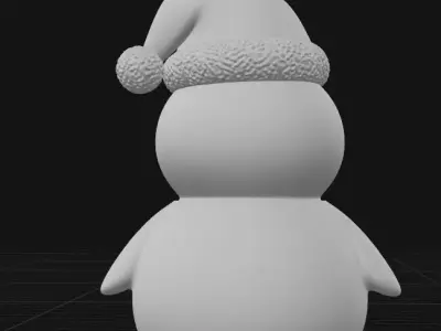 penguin wearing a Santa hat 3D print model