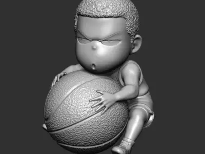 Sakuragi Hanamichi chibi 3D print mode Slamdunk Basketball 3D print model