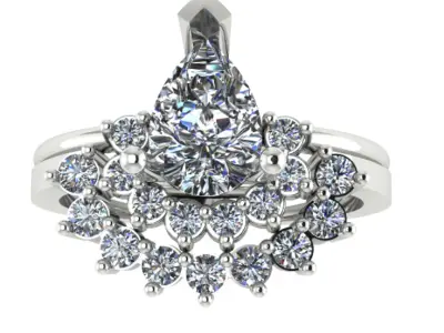 3dm and 3 Stl files 3dm twins ring 3D print model